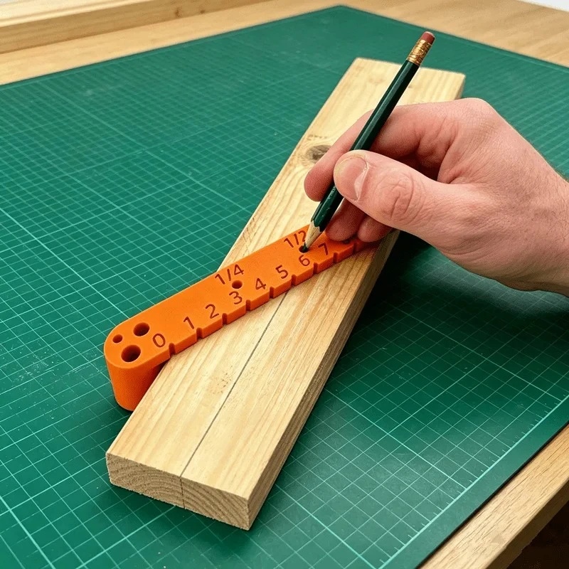 Workshop Tools Center - Multifunktionaler Holz-Mittelpunktmesser, Bohrpositionierer, Tischler-Messwerkzeug, Robustes DIY-Werkstatt-Holzbearbeitungswerkzeug