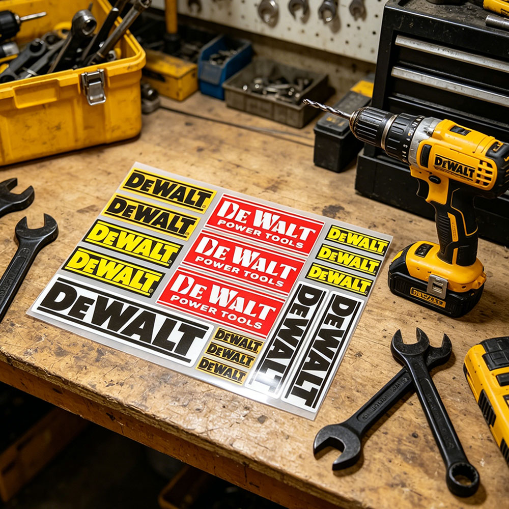 DeWalt Logo Vinyl Reflektieren – Workshop Tools Logo Bewertung und Preis