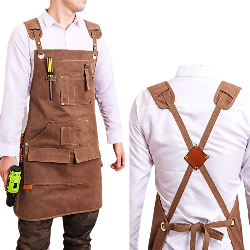 Robuste Leinenschürze mit Indi – Workshop Tools Logo Bewertung und Preis